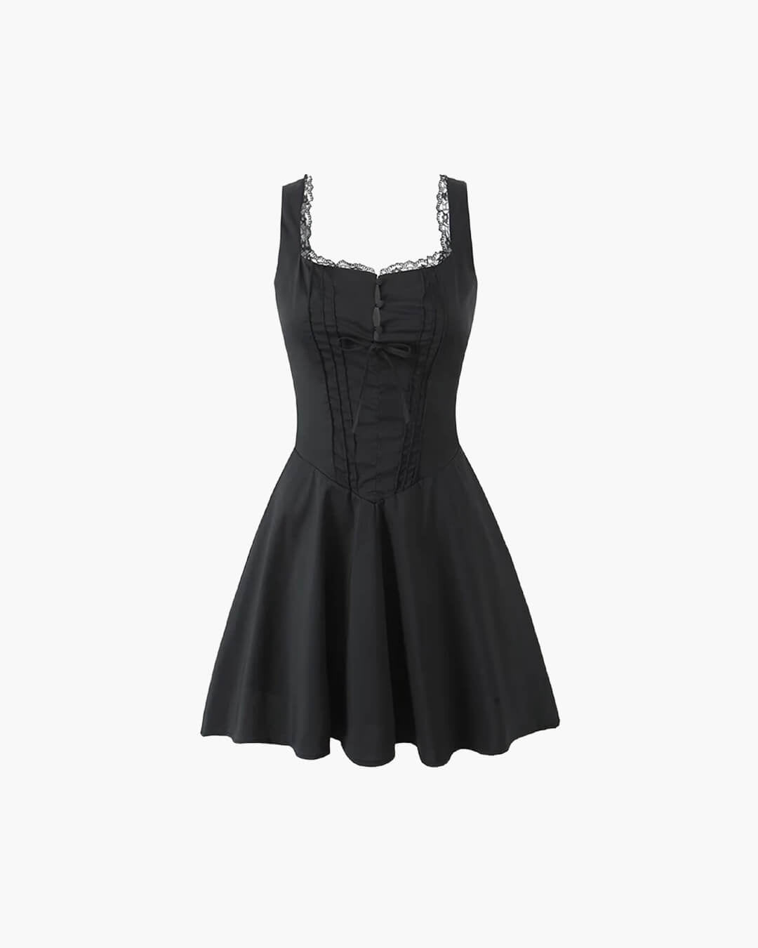 SOERA Rosa Lace - Up Back Mini Dress - Dresses - 1005008153154786-;Nv1771252461188112213 Black S