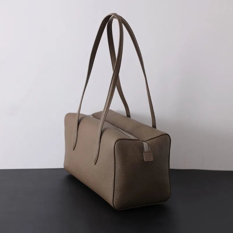 SOERA Elena Genuine Leather Tote Bag - Handbags -  Khaki 30