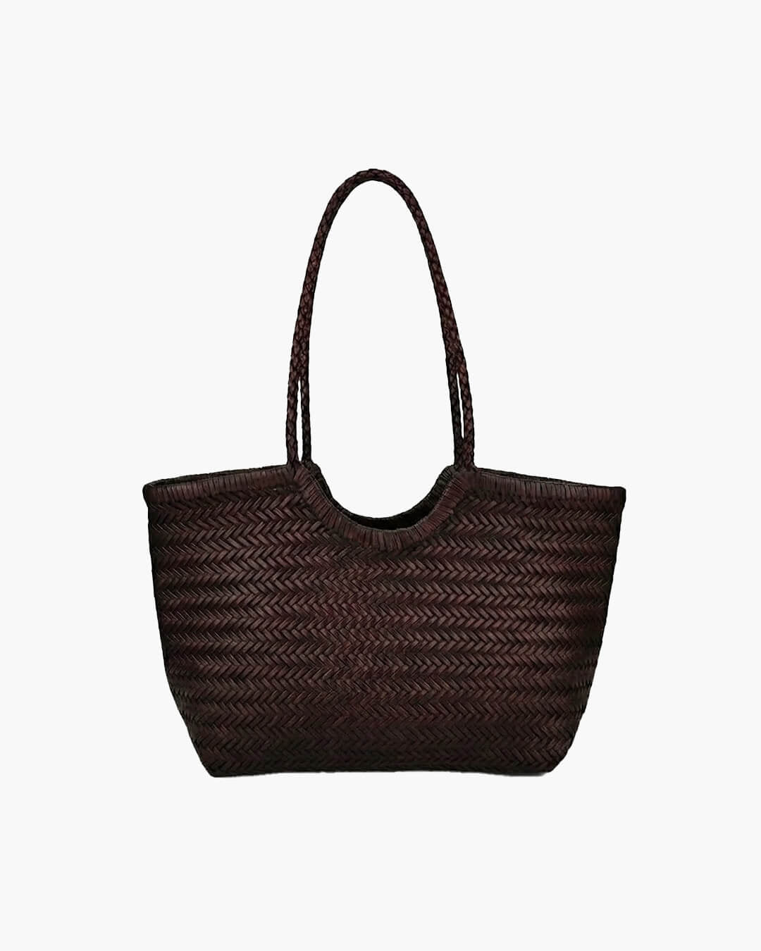 SOERA Rica Woven Faux Leather Bag - Handbags - Soera-Rica-Woven-Faux-Leather-Bag-Handbag/Dark-Brown Dark Brown Regular