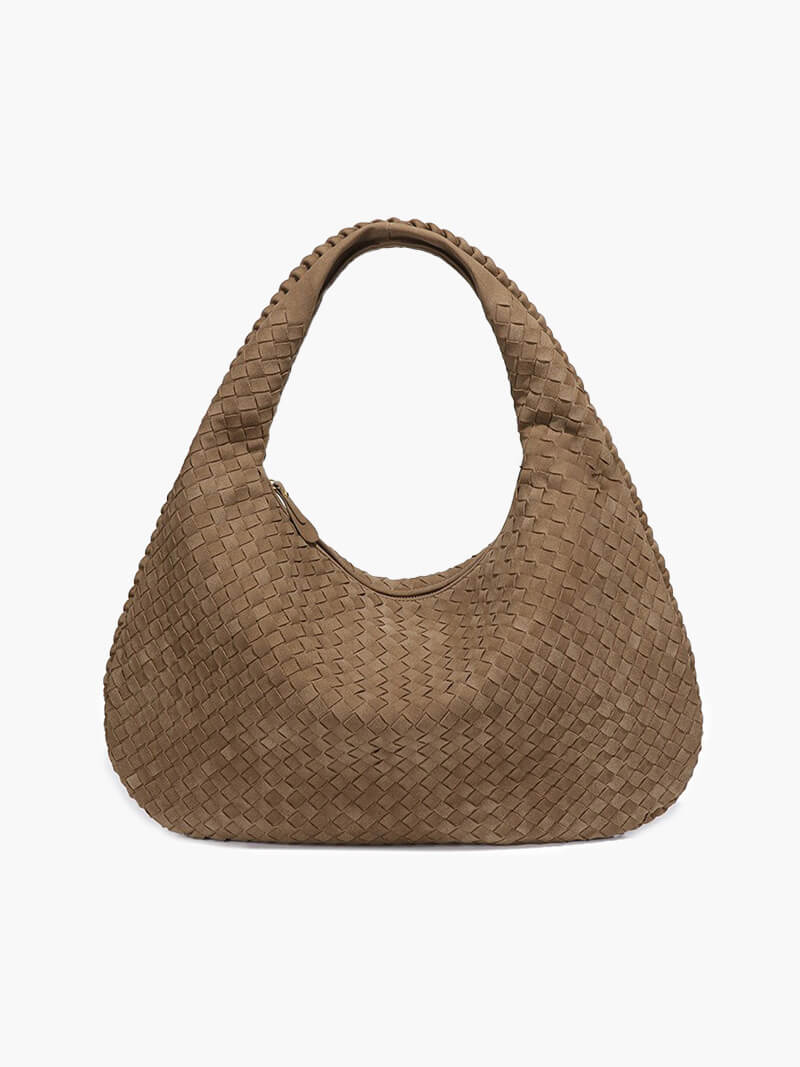 SOERA Suede Woven Bag XL - Handbags -  Brown