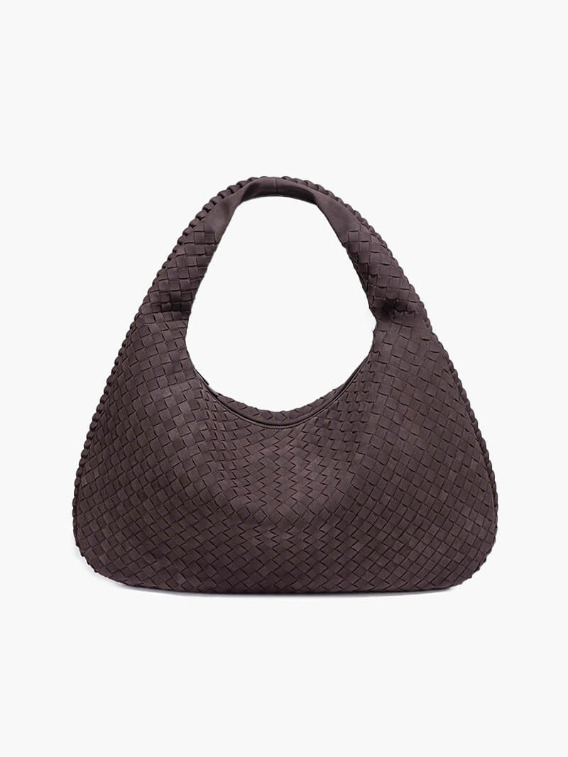 SOERA Suede Woven Bag XL - Handbags -  Coffee