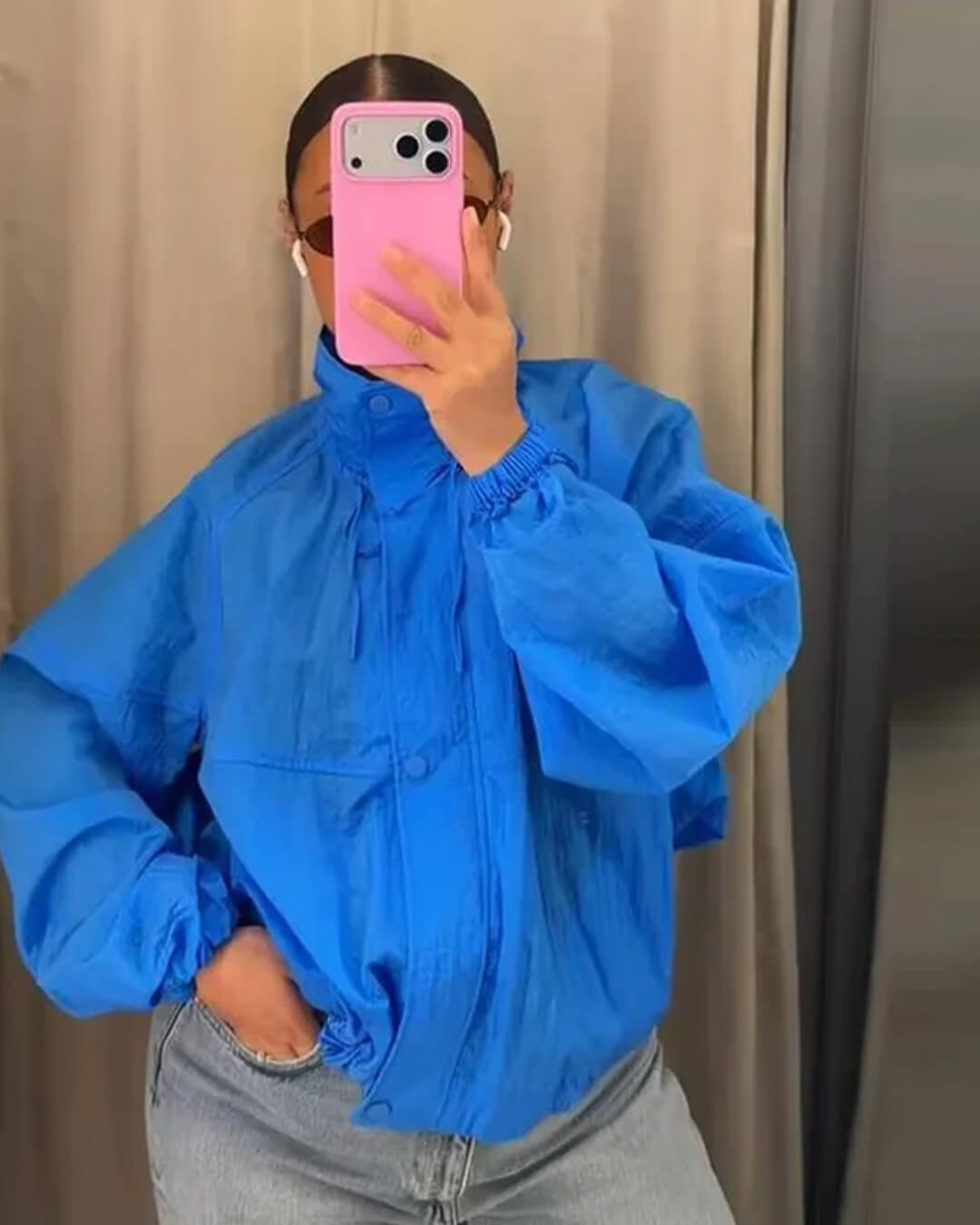 SOERA Alice Stand Collar Windbreaker Jacket - Jacket - SOERA-624963-BLU-XS-34819 Blue XS