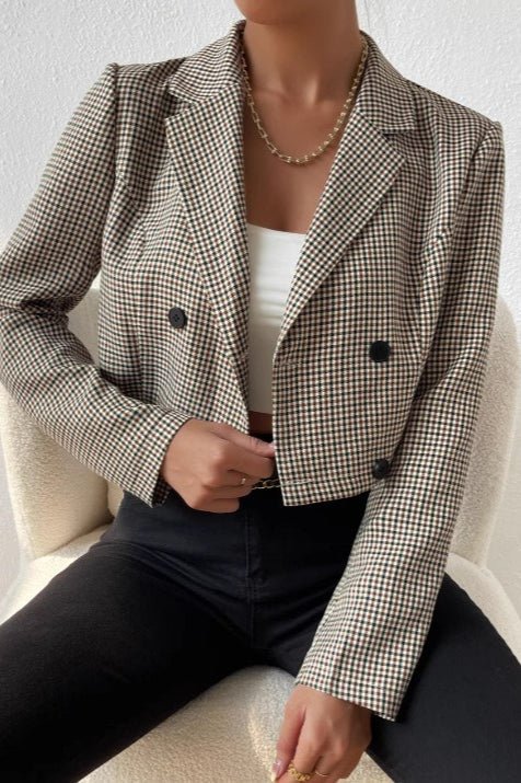SOERA Bianca Houndstooth Cropped Blazer - Jacket -  S