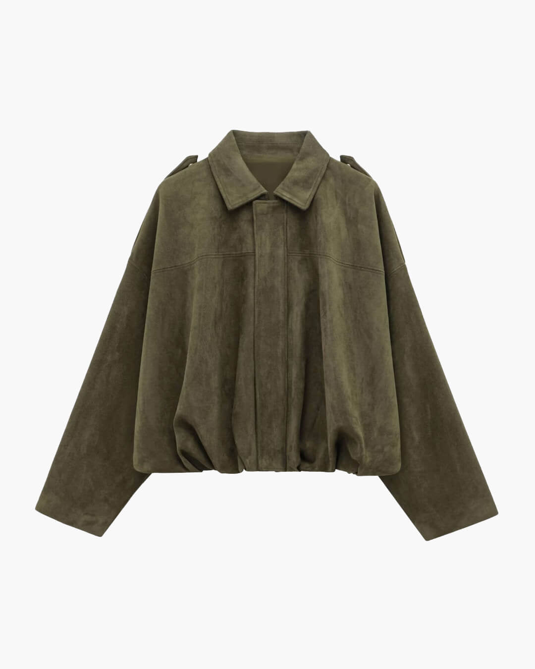 SOERA Constance Faux Suede Bomber Jacket - Jacket - SOERA-680707-L-OLIVE-11171 Olive L