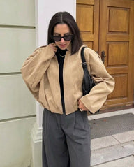 Ellie Veste oversize zippée en suédine synthétique