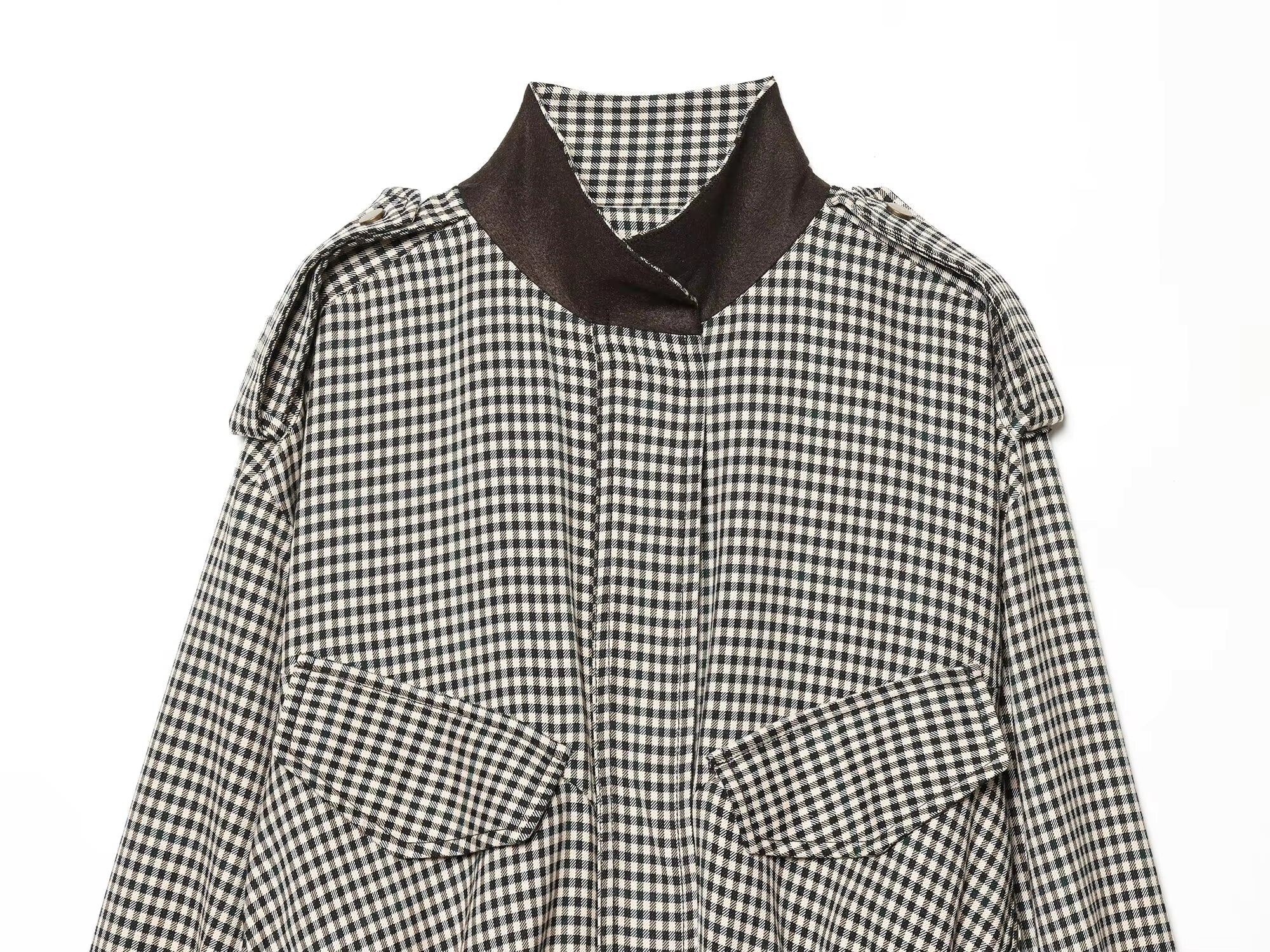 SOERA Emma High Neck Checked Bomber Jacket - Jacket - SOERA-331395-ONL-S-01219 S