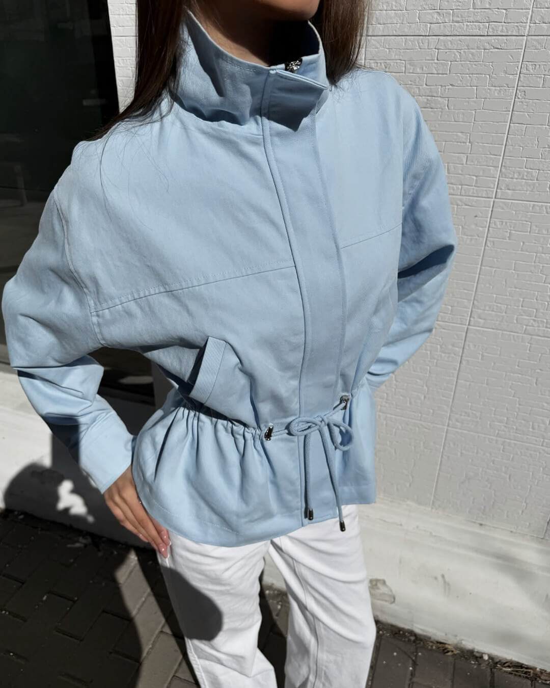 SOERA Esther Stand Collar Jacket - Jacket - SOERA-381763-BLU-L-23683 Blue L