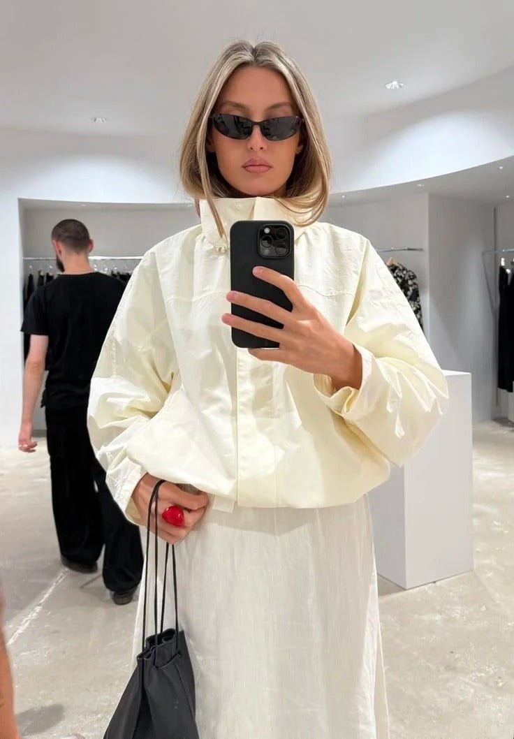 SOERA Farah Funnel Neck Windbreaker Jacket - Jacket -  White M