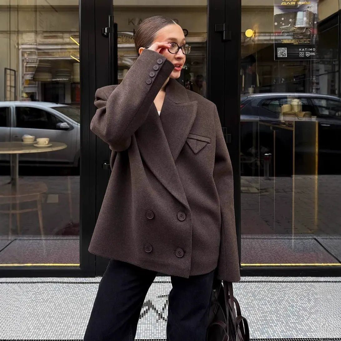 SOERA Angeline Relaxed Blazer Coat - Jackets - TF1767772172495168315 Brown M