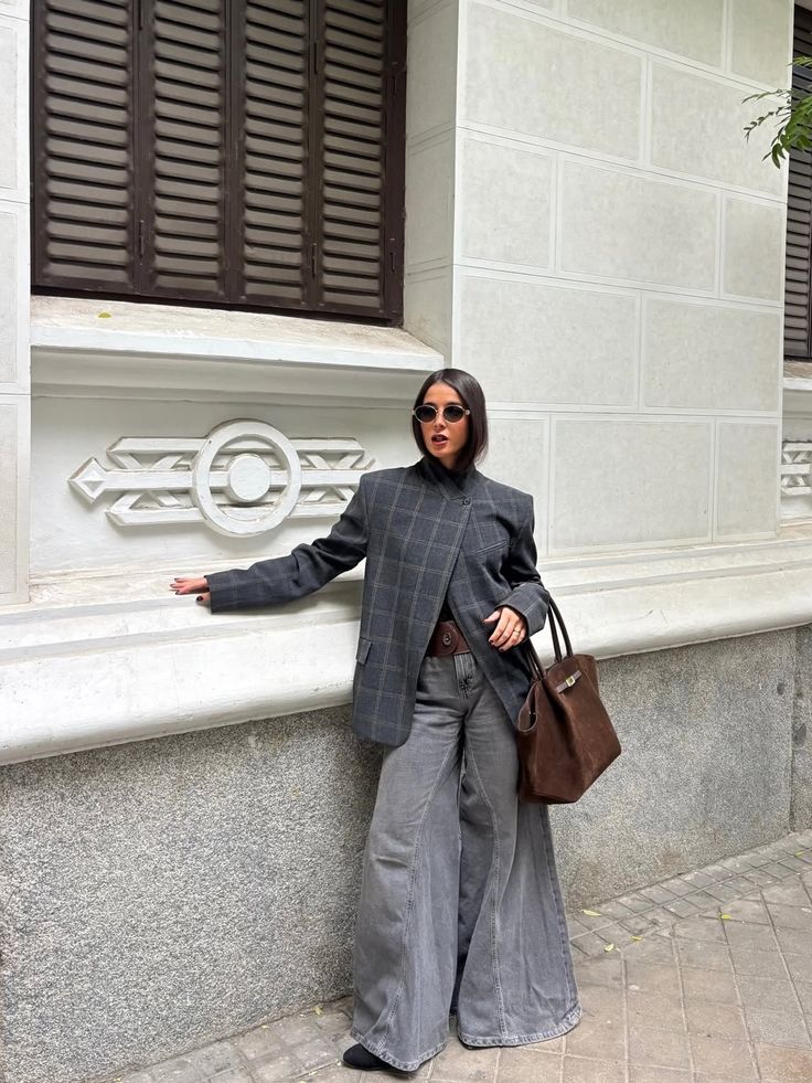 SOERA Aurelia Stand Collar Plaid Blazer - Jackets - 1005011574941904-;Pe1775244633615506813 Gray S