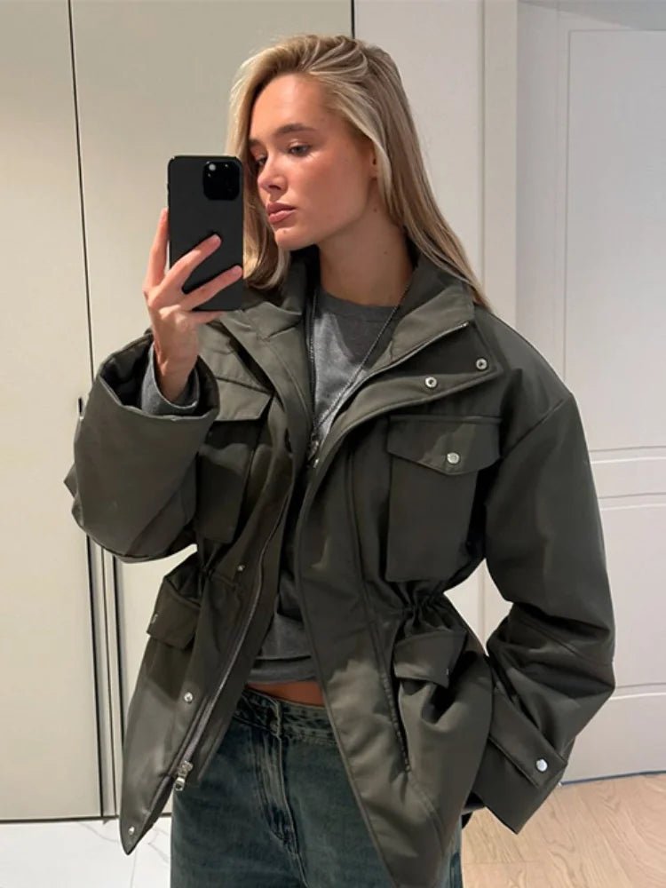 SOERA Cressida Elastic Waist Utility Jacket - Jackets - 1005010351660151-;ri1773374039153635752 Army Green S