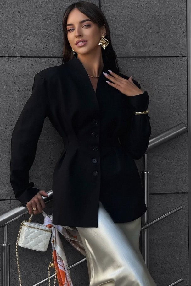 SOERA Daniela Cinched Collarless Blazer - Jackets - Xz1770276357226029312 Black S