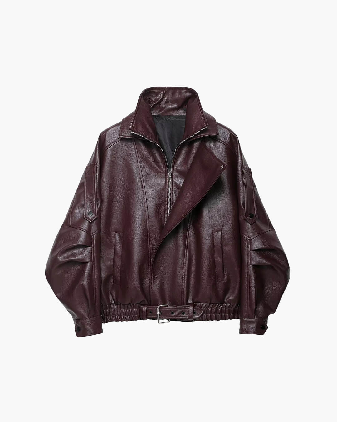 SOERA Denise Belted Leather Jacket - Jackets -  Burgundy S