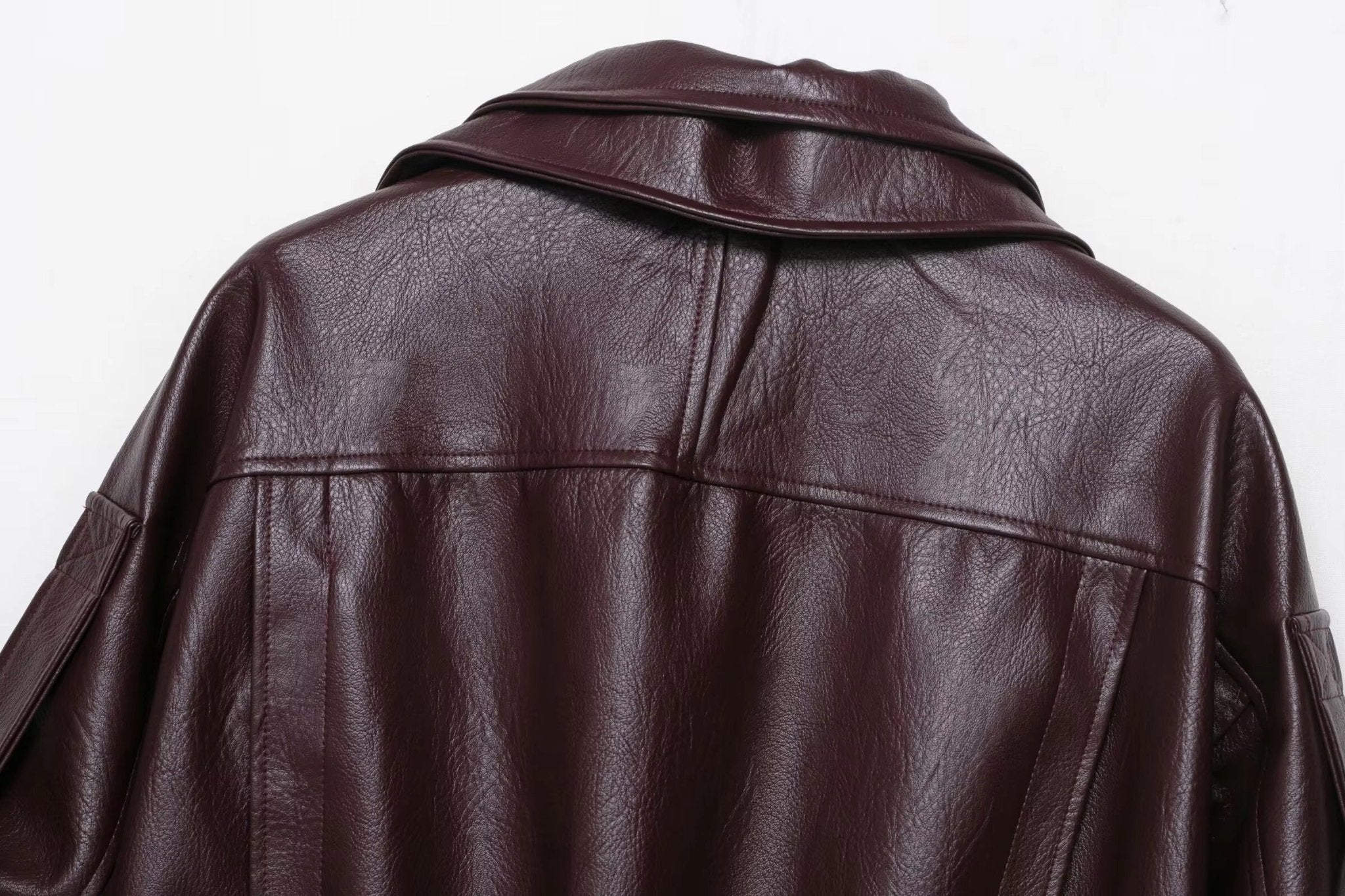 SOERA Denise Belted Leather Jacket - Jackets -  Burgundy S