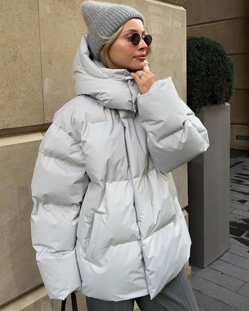 SOERA Ellie Oversized Hooded Puffer Jacket - Jackets - SOERA-937219-GRE-M-01795 Grey M