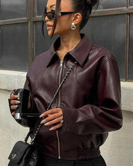 Erika Veste zippée en simili cuir vegan