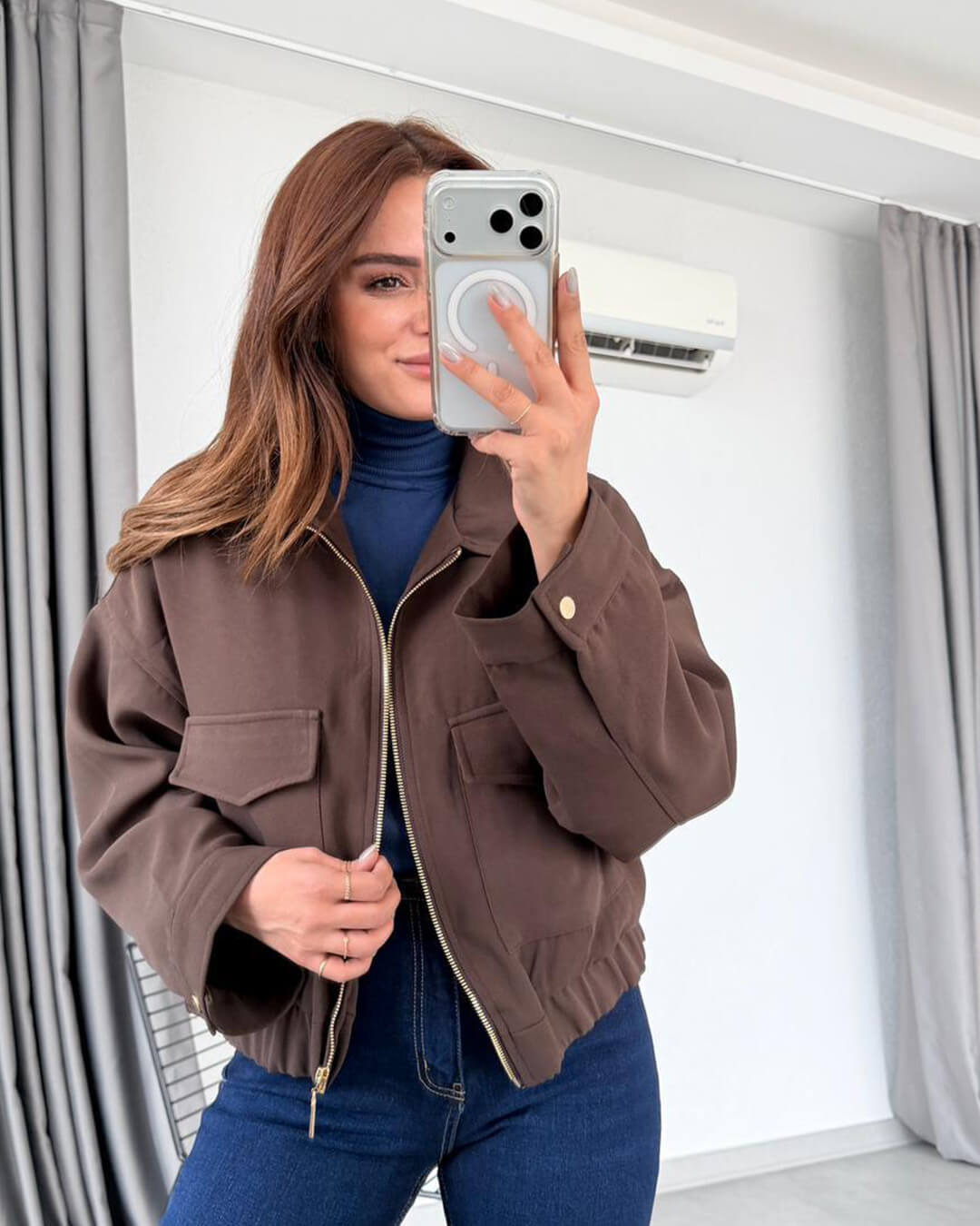 SOERA Ginny Flap Pocket Bomber Jacket - Jackets - 1005009910944019-;bP1773321573600255113 S