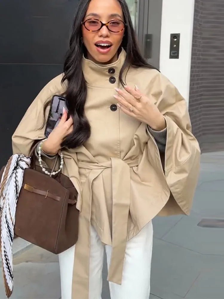 SOERA Kimberly Cape - Style Belted Coat - Jackets - 1005011810305980-;yQ1775503354933056192 M