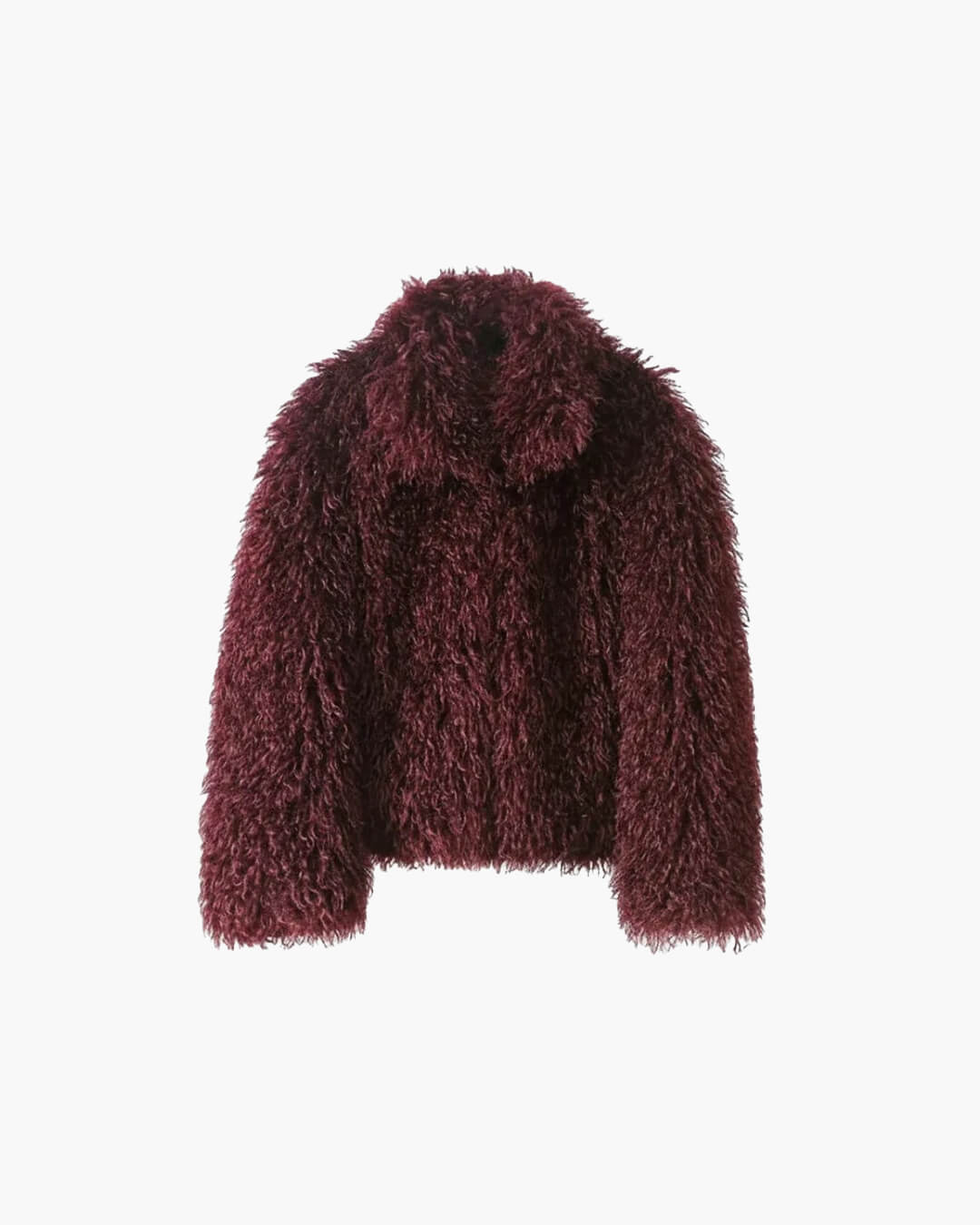 SOERA Liza Fuzzy Faux Fur Coat - Jackets - pX1764442362180523509 Burgundy XS