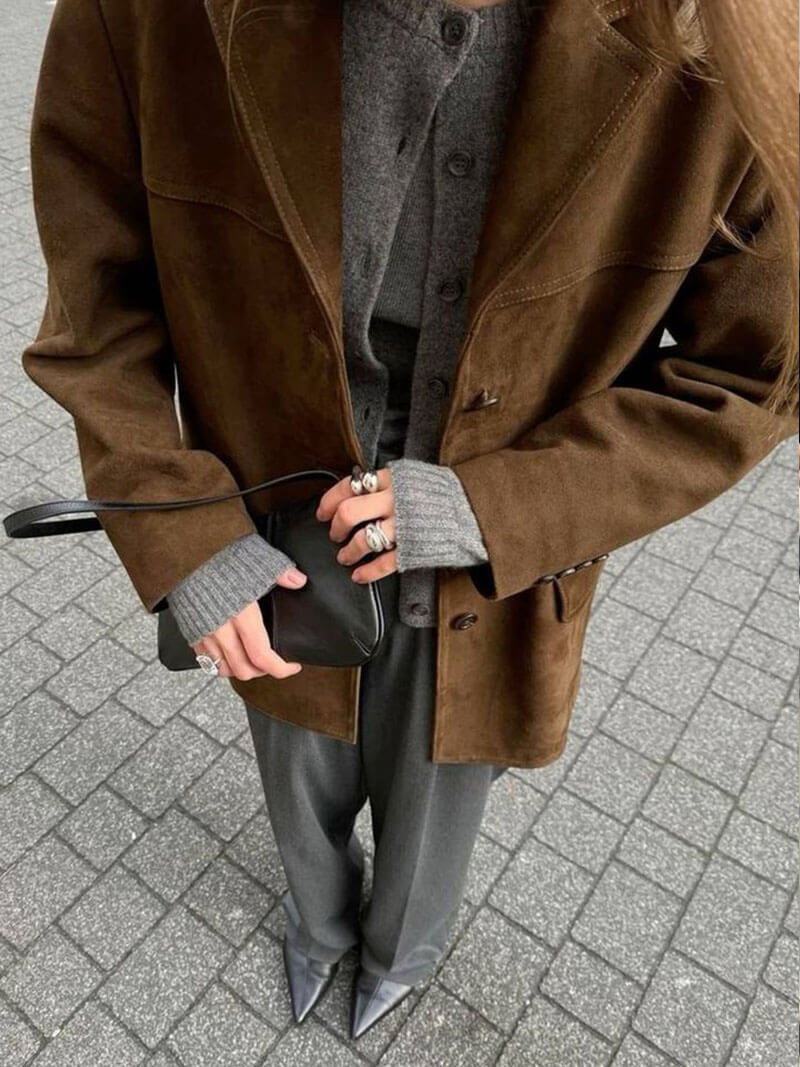 SOERA Matilda faux suede Jacket - jackets - DWOD2-WK262001 Dark Brown S