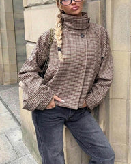 Veste col montant pied-de-poule Melanie