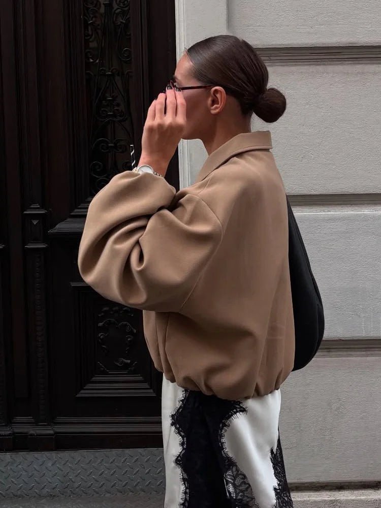 SOERA Seraphina Puffed Bomber Jacket - Jackets - 1005009867474745-;dt1774621553514071902 Beige M