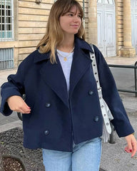 Manteau court Suzane à double boutonnage