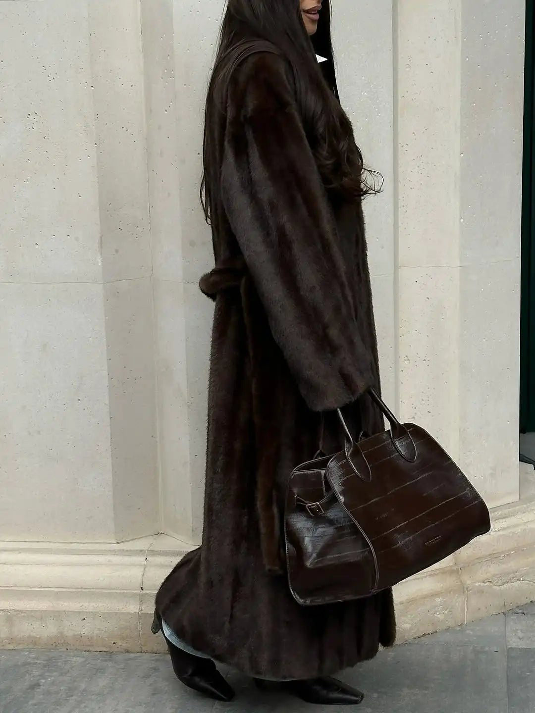 SOERA Suzy Faux Fur Maxi Coat with Belt - Jackets - 1005010168791080-;uj1767604098232103072 L