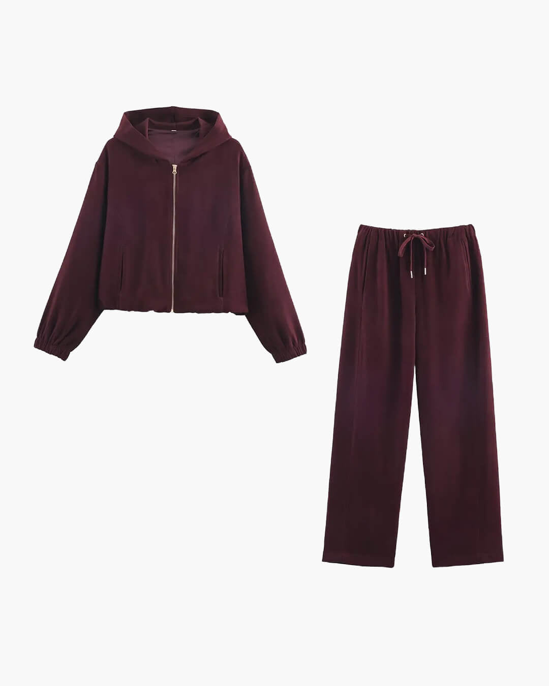 SOERA Amirah Hooded Tracksuit Set - Matching Sets -  Set Burgundy