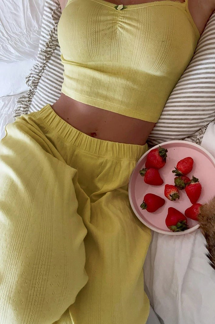 SOERA Celeste Soft Relaxed Cami Pants Two Piece Set - Matching Sets -  Yellow M