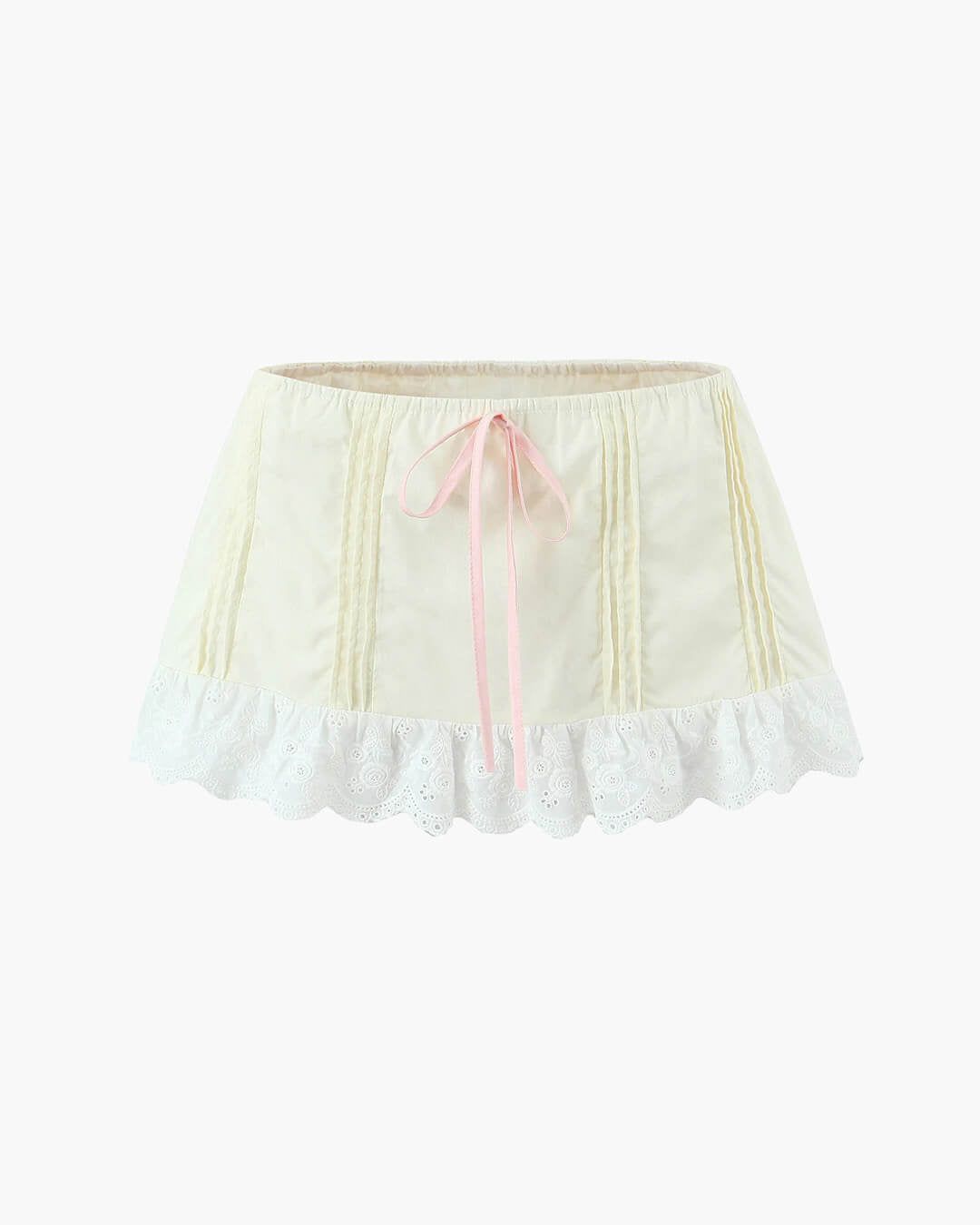 SOERA Klarissa Lace Trim Mini Skirt Set - Matching Sets - 1005008934870834-;NC1771582049197024306 Top Yellow