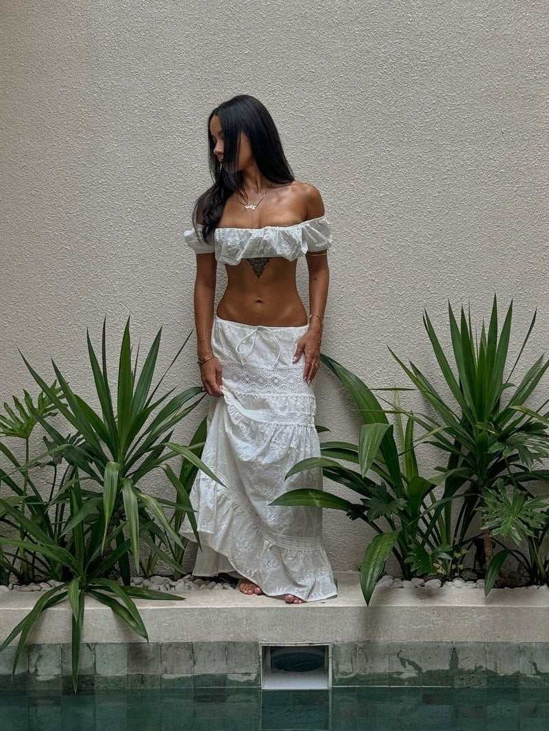 SOERA Margot Bohemian Crop Top Maxi Skirt Set - Matching Sets -  Skirt L