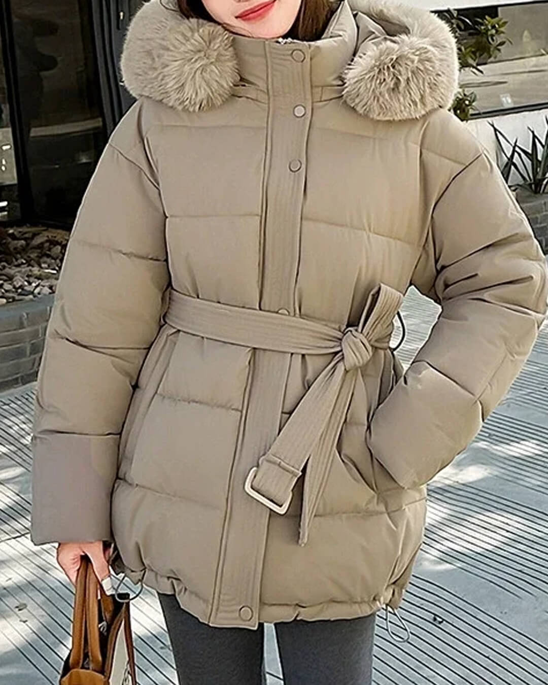 Manteau à col en fausse fourrure Myrtle