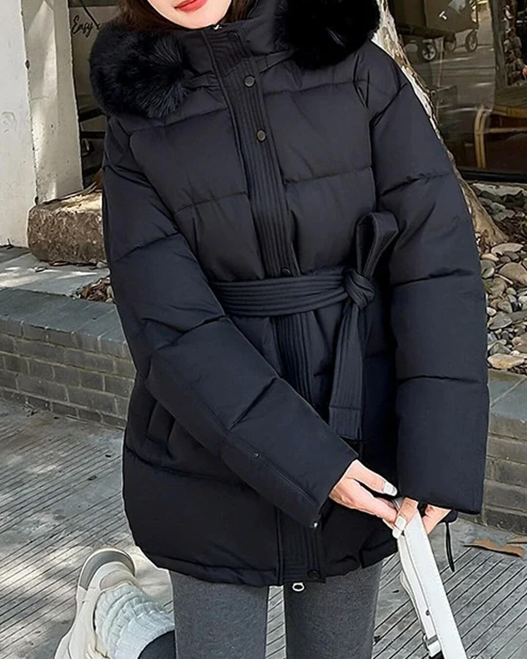 Manteau à col en fausse fourrure Myrtle