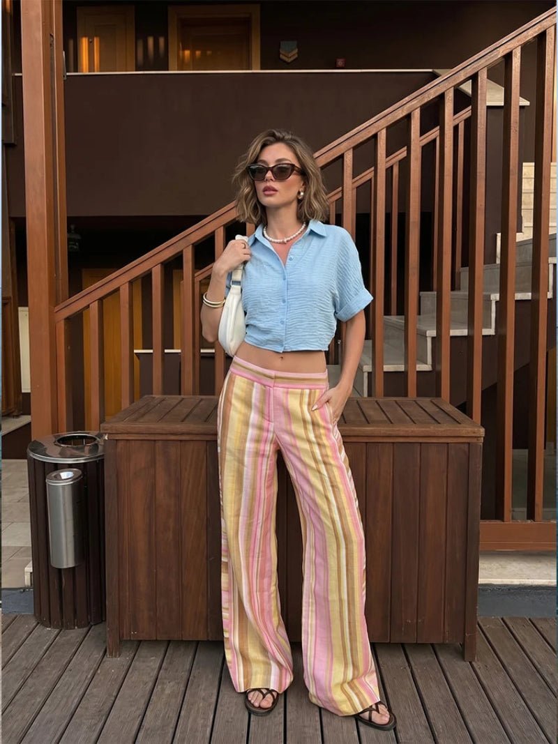 SOERA Aiteshi Wide Leg Palazzo Pants - Pants - SOERA-452675-STR-XS-22979 XS