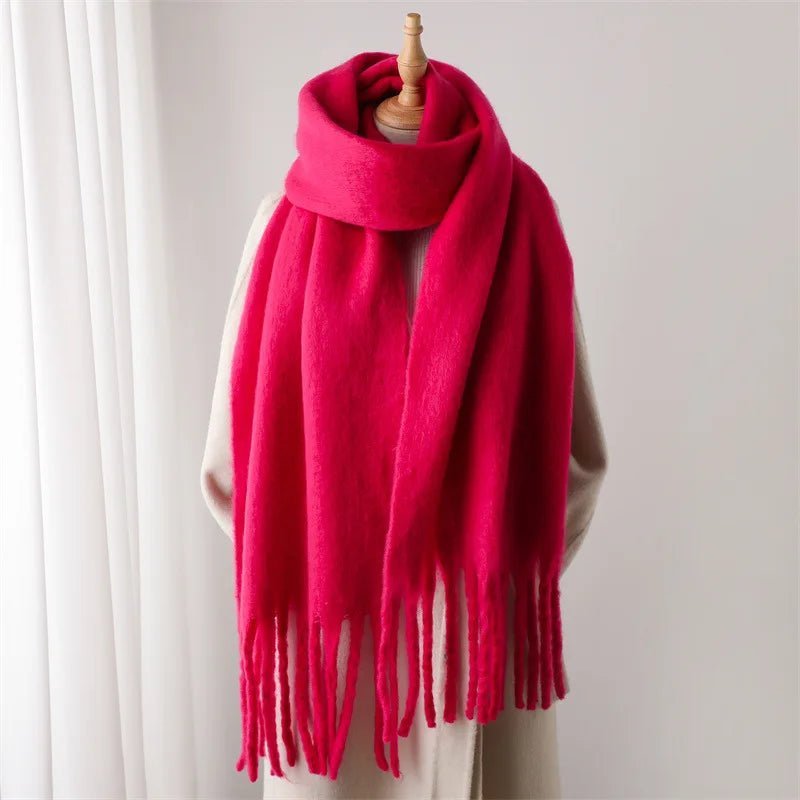 SOERA Tanya Tasseled Winter Scarf - Scarves & Wraps - 1005009466241802-;DN1764703454509391279 Gray