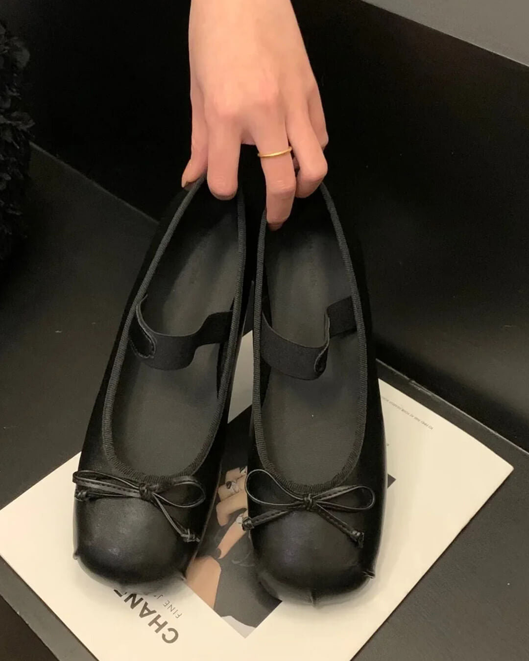 SOERA Angela Bowtie Leather Ballet Flats - Shoes - 1005006308783003-;OQ1772045931427790653 37