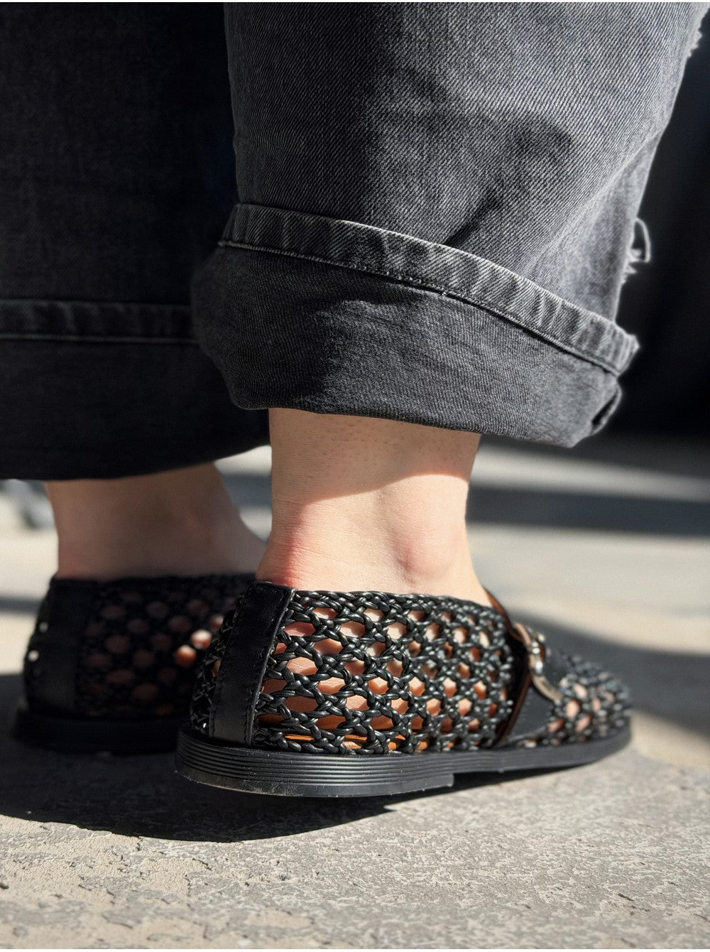 SOERA Bianca Woven Hollow Flat Sandals - Shoes -  Beige 35