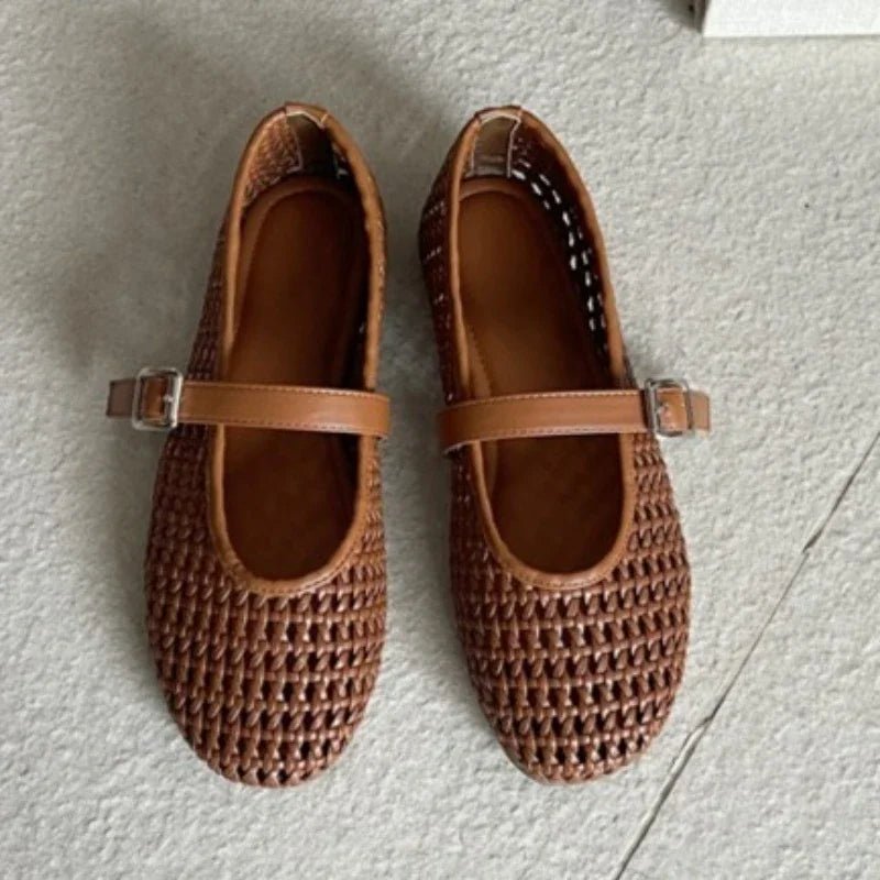 SOERA Elena Mesh Ballet Flat - Shoes - SOERA-926275-BRO-38-56067 Brown 38