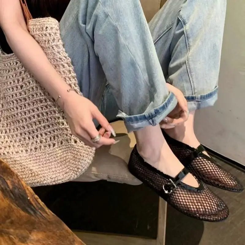 SOERA Laurette Buckled Ballet Flat Shoes - Shoes - 1005010669380270-;jz1770303444398111100 Black 38