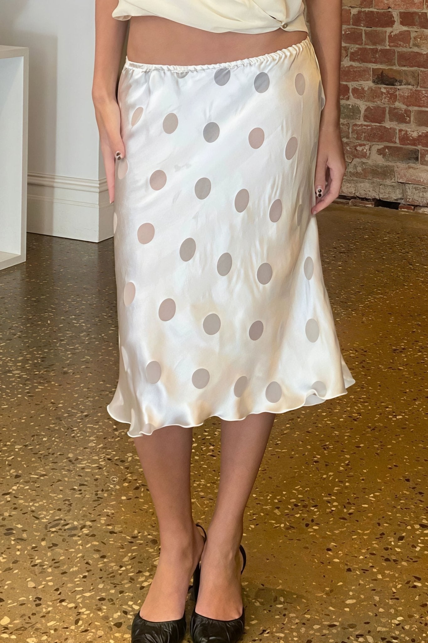 SOERA Aislinne Polka Dot Sheer Skirt - Skirt - SOERA-377091-BEI-M-82915 Beige M