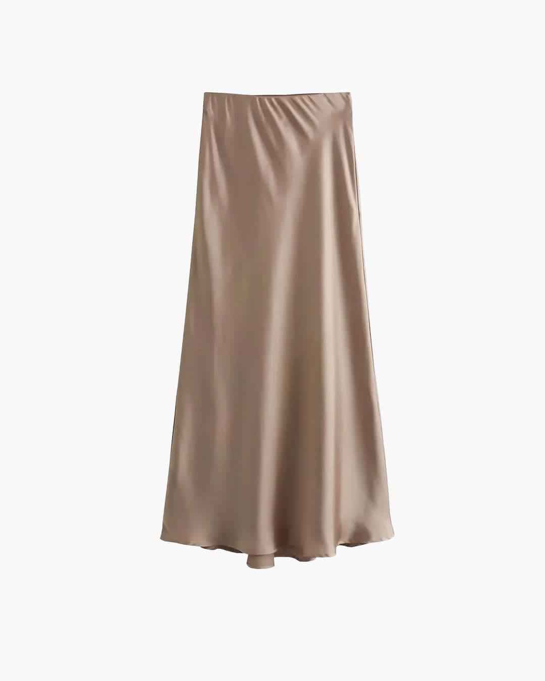 SOERA Anais High Waist Black Satin Midi Skirt - Skirt -  Brown XS