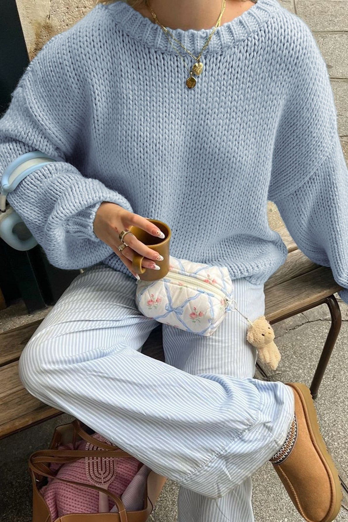 SOERA Amanda Cream Crew Neck Layering Sweater - Sweater - SOERA-319619-S-BLUE-85859 Blue S
