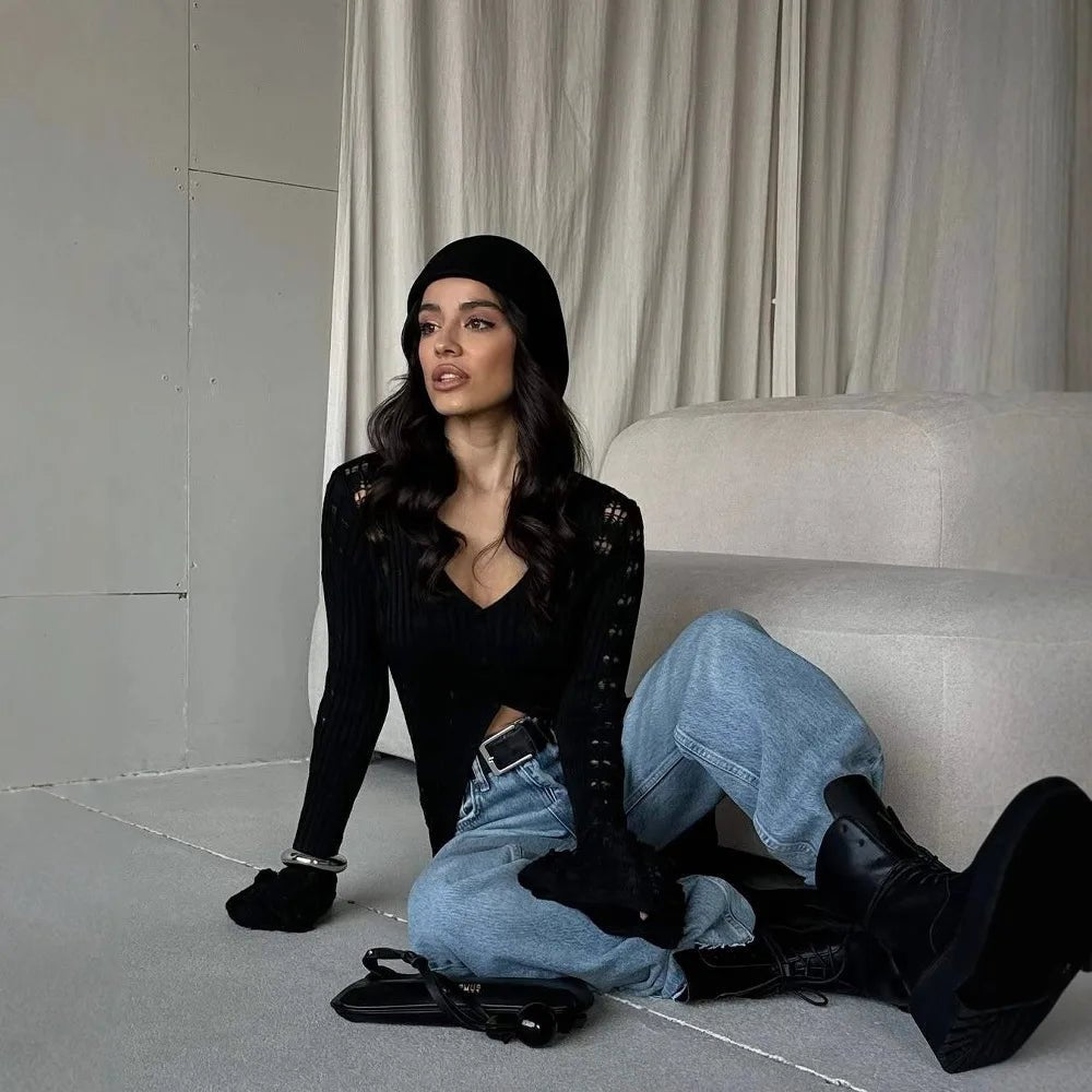 SOERA Whitney Hollow Knitted Cardigan - Sweaters & Cardigans -  Black S