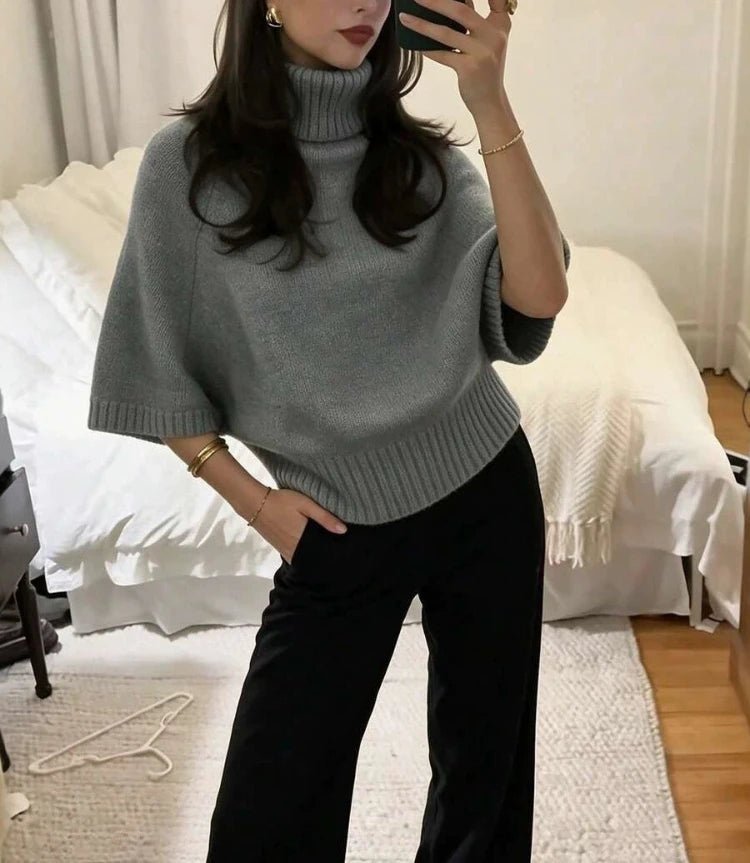 SOERA Olivia Ribbed Knit High Neck Sweater - Sweaters - SOERA-314627-GRE-S-24515 Grey S