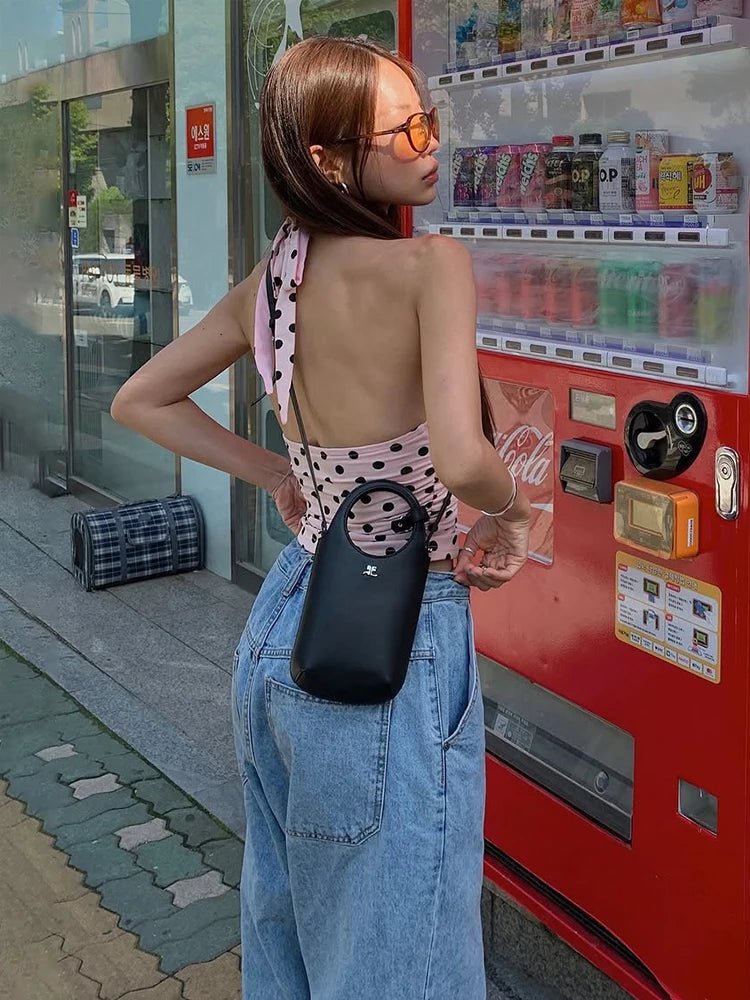 SOERA Hannah Polka Dot Halter Tank Top - Tank Tops - 1005009140850162-;nU1774621553702826647 Pink M