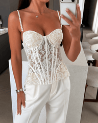 Top bustier en dentelle transparente Aneyla