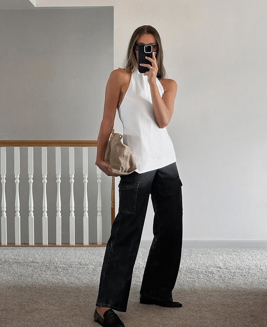 SOERA Daphne Halter Neck Backless Top - Tops - zl1770344797579202851 S