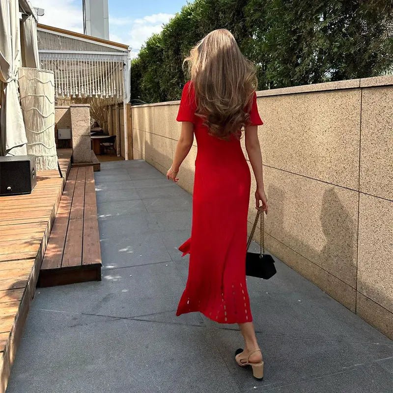 SOERA Sophia Knitted Dress - Dress - SOERA-436419-RED-S-24035 Red S